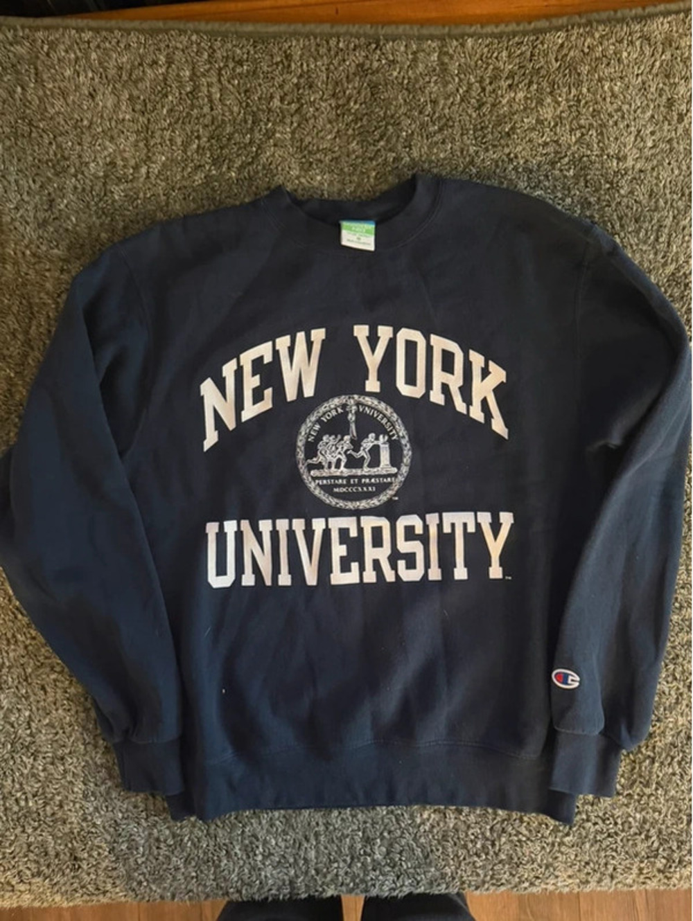 Champion New York University Navy Blue Crewneck Sweatshirt